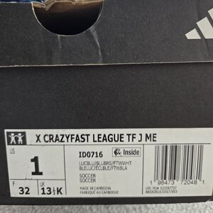 Adidas X Crazyfast League Soccer Shoes. Boys Size 1 US.